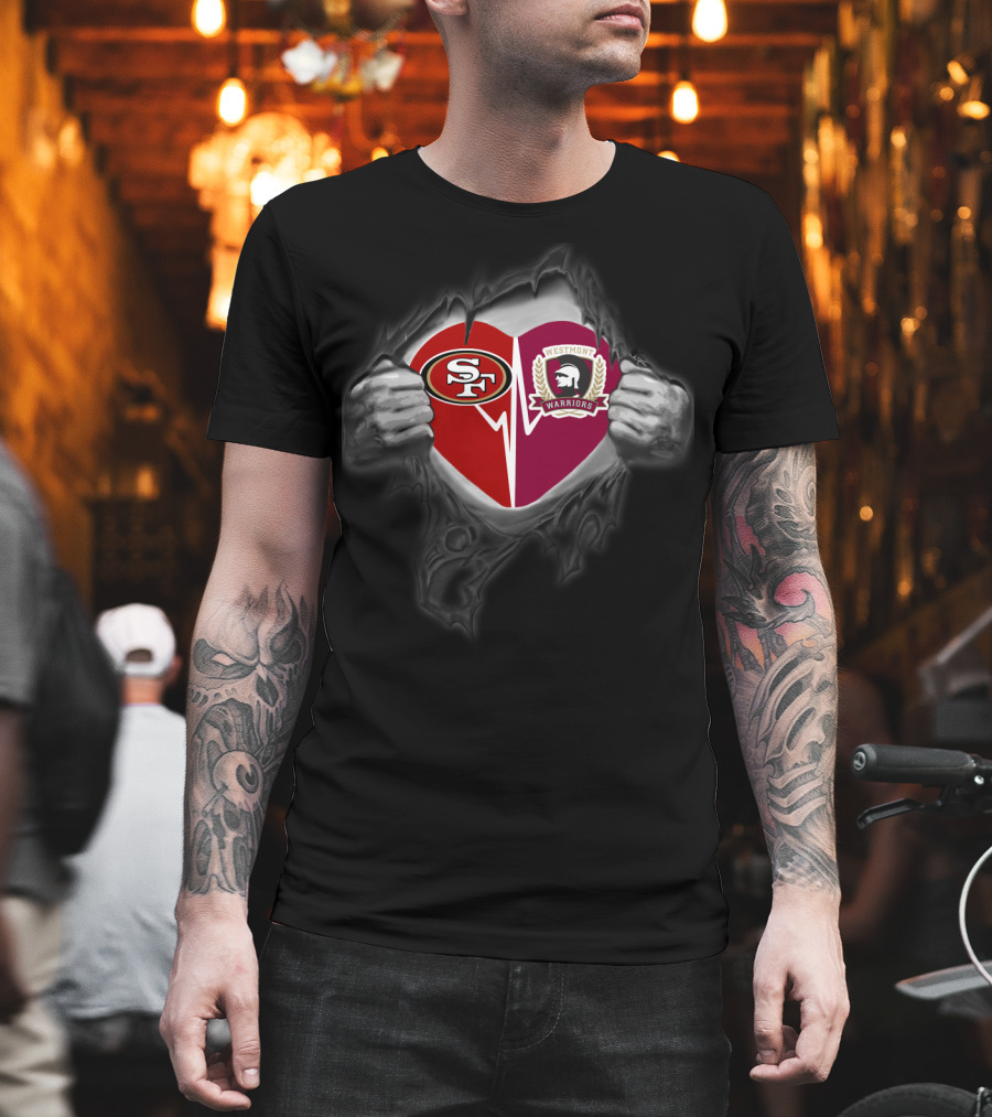 Heart Reveals 49ers Westmont Warriors Football Pride T-Shirt