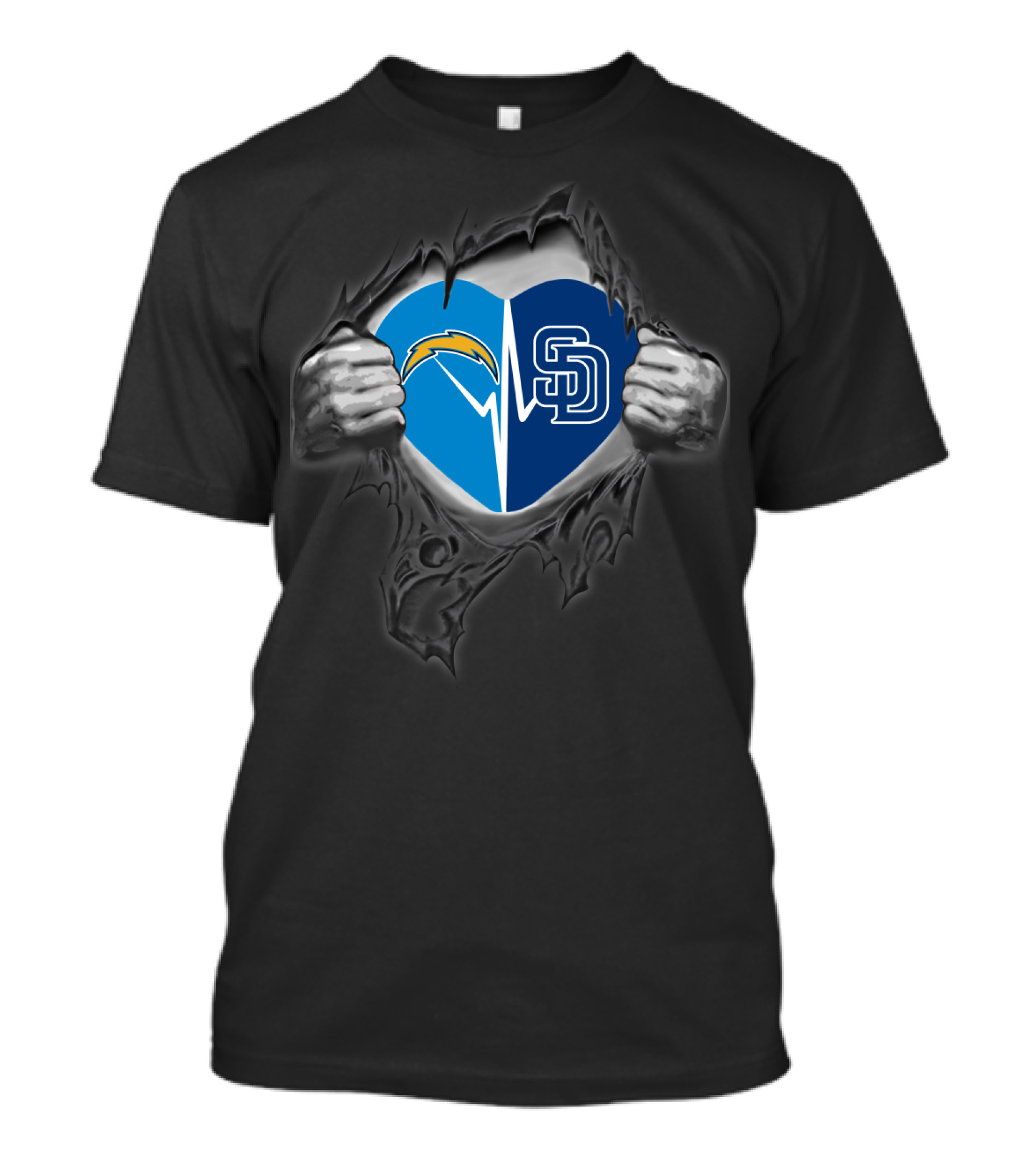 Chargers San Diego Padres Heartbeat Passion T-Shirt
