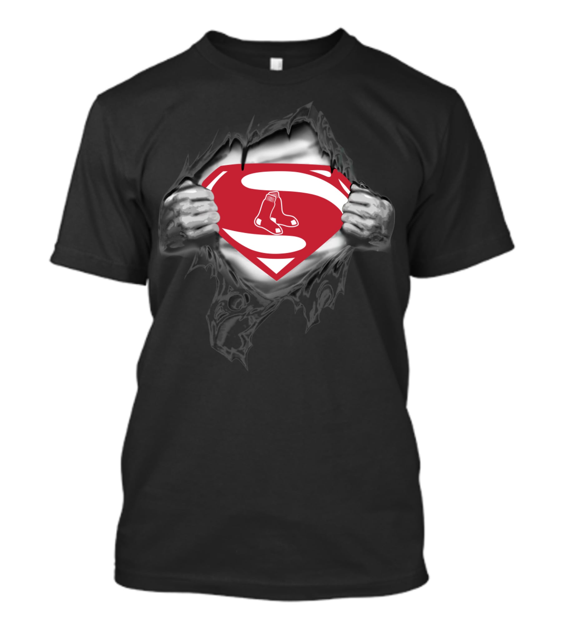 Superman Boston Red Sox 26 Logo Crossover T-Shirt