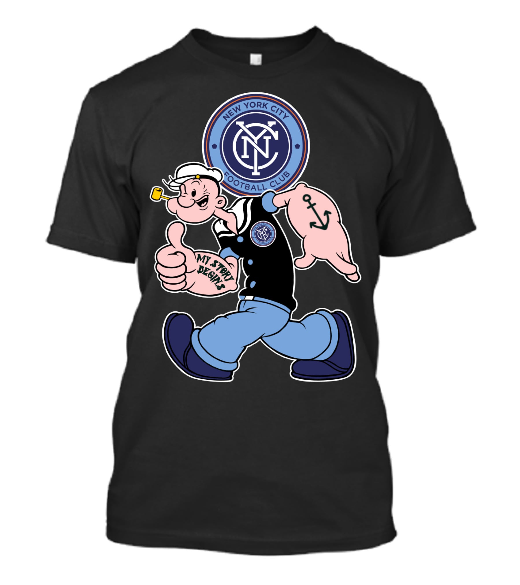 New York City Football Club Popeye My Story Begins T-Shirt