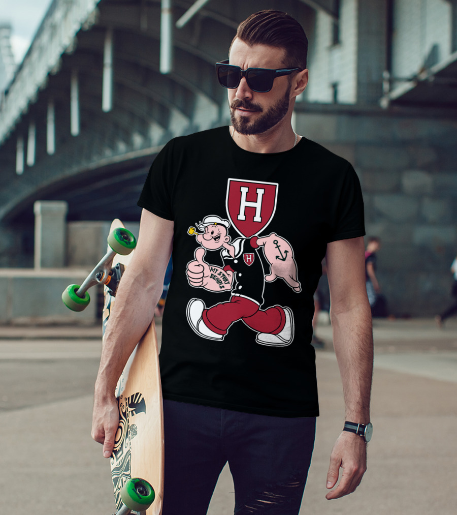 Harvard Crimson Popeye My Story Designs T-Shirt