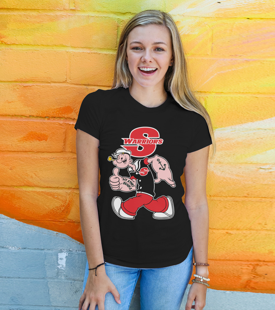 S Warriors Popeye Thumbs Up Anchor My Story Designs T-Shirt