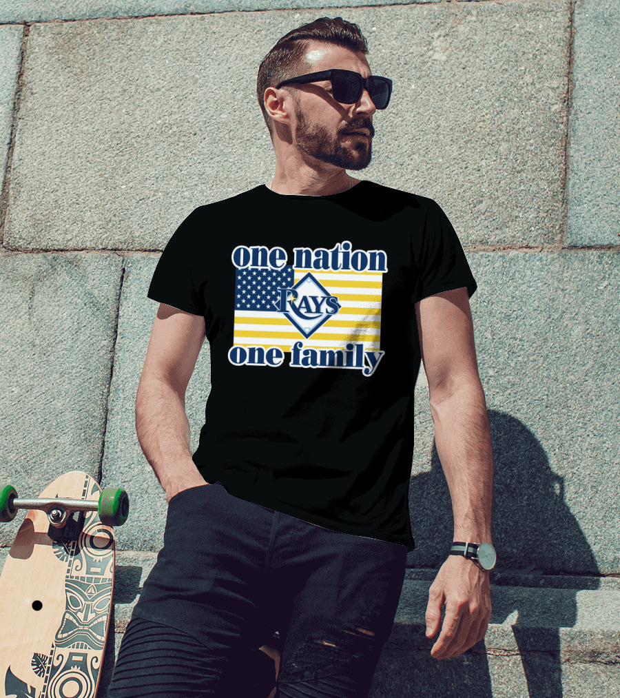 One Nation One Family Tampa Bay Rays American Flag T-Shirt