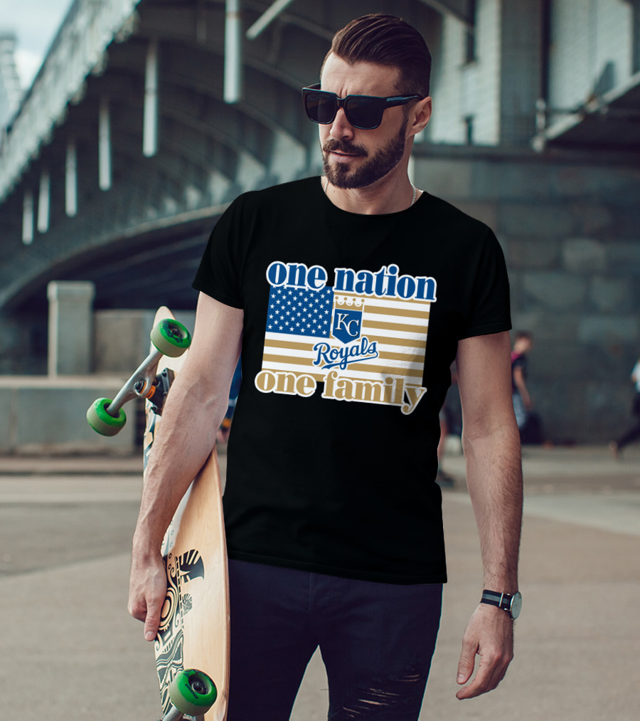 One Nation One Family Kc Royals American Flag T-Shirt