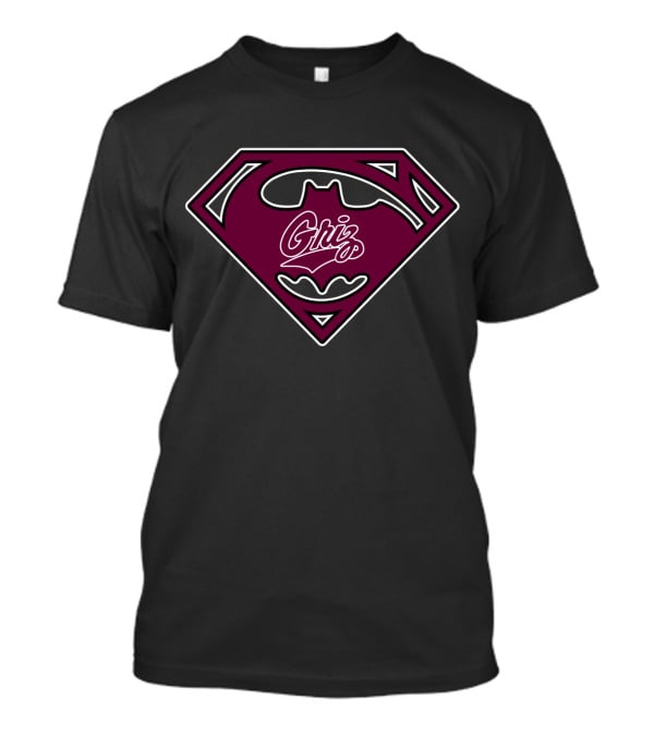 Montana Grizzlies Griz Logo Superman Batman Symbol T-Shirt