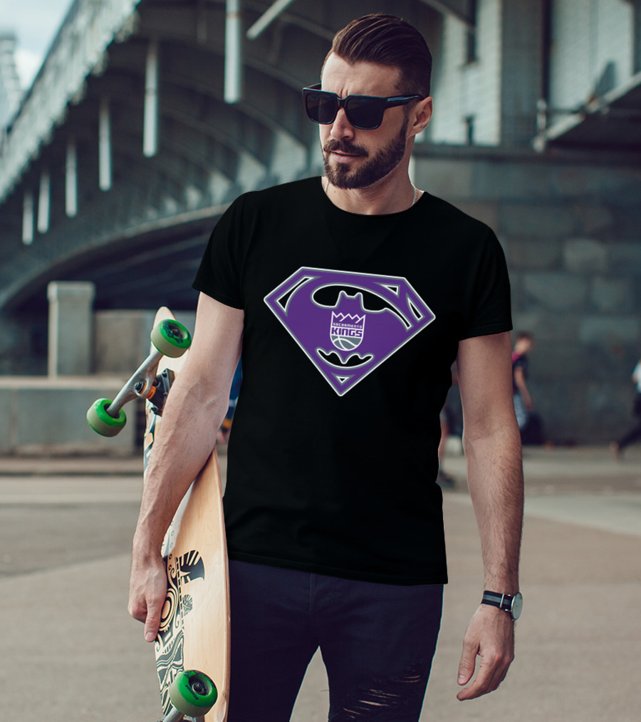 Sacramento Kings 165 Shield Emblem Purple Crest T-Shirt