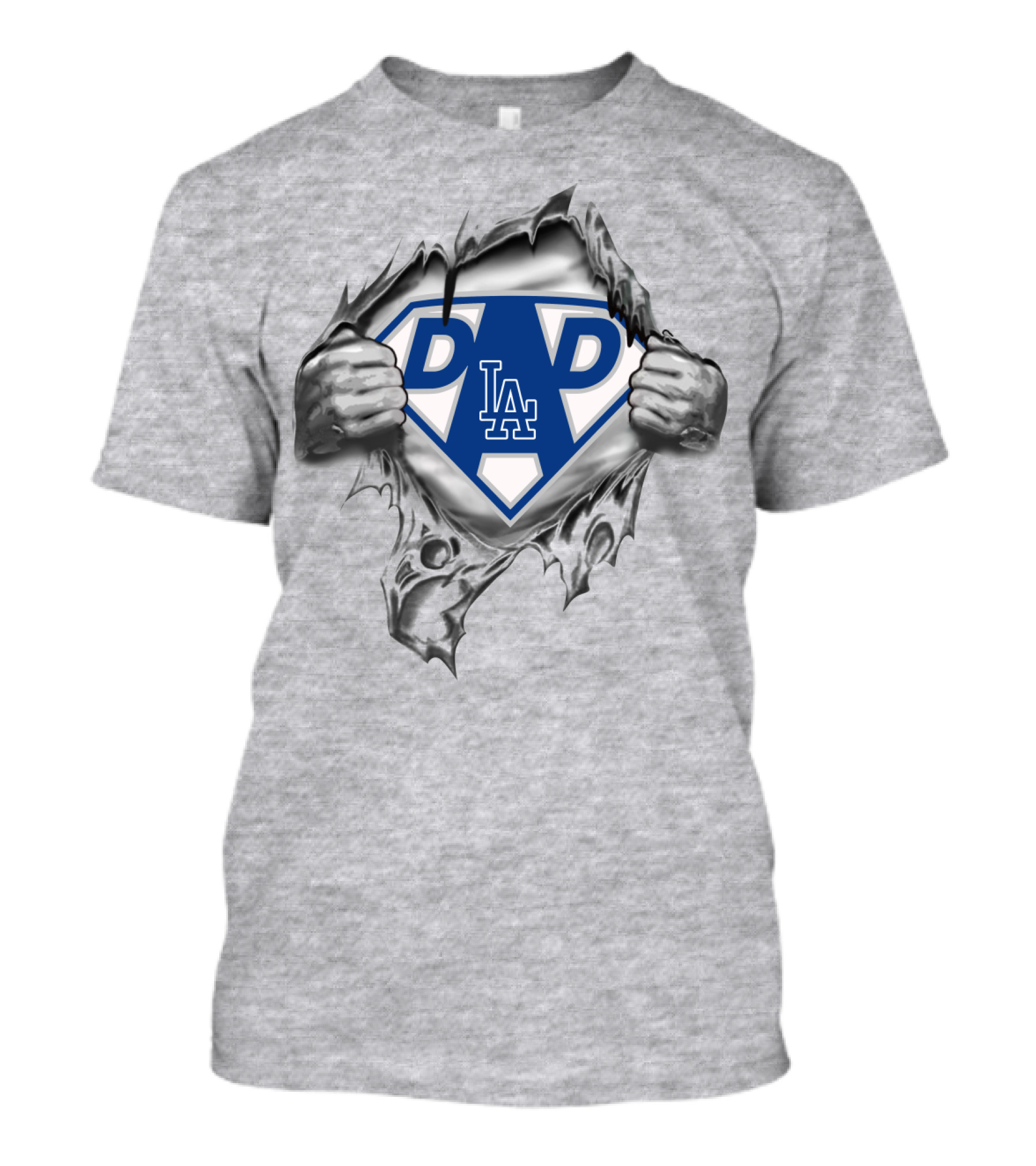 Super Dad La Dodgers Badge Style T-Shirt