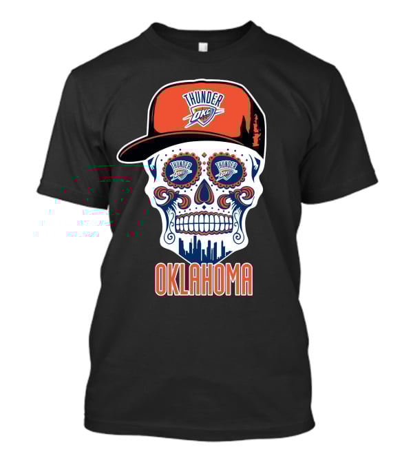 Oklahoma City Thunder Skull Cap Design With Okc T-Shirt