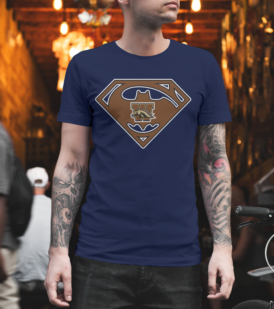 Western Michigan Broncos Superman Batman Logo Mashup T-Shirt