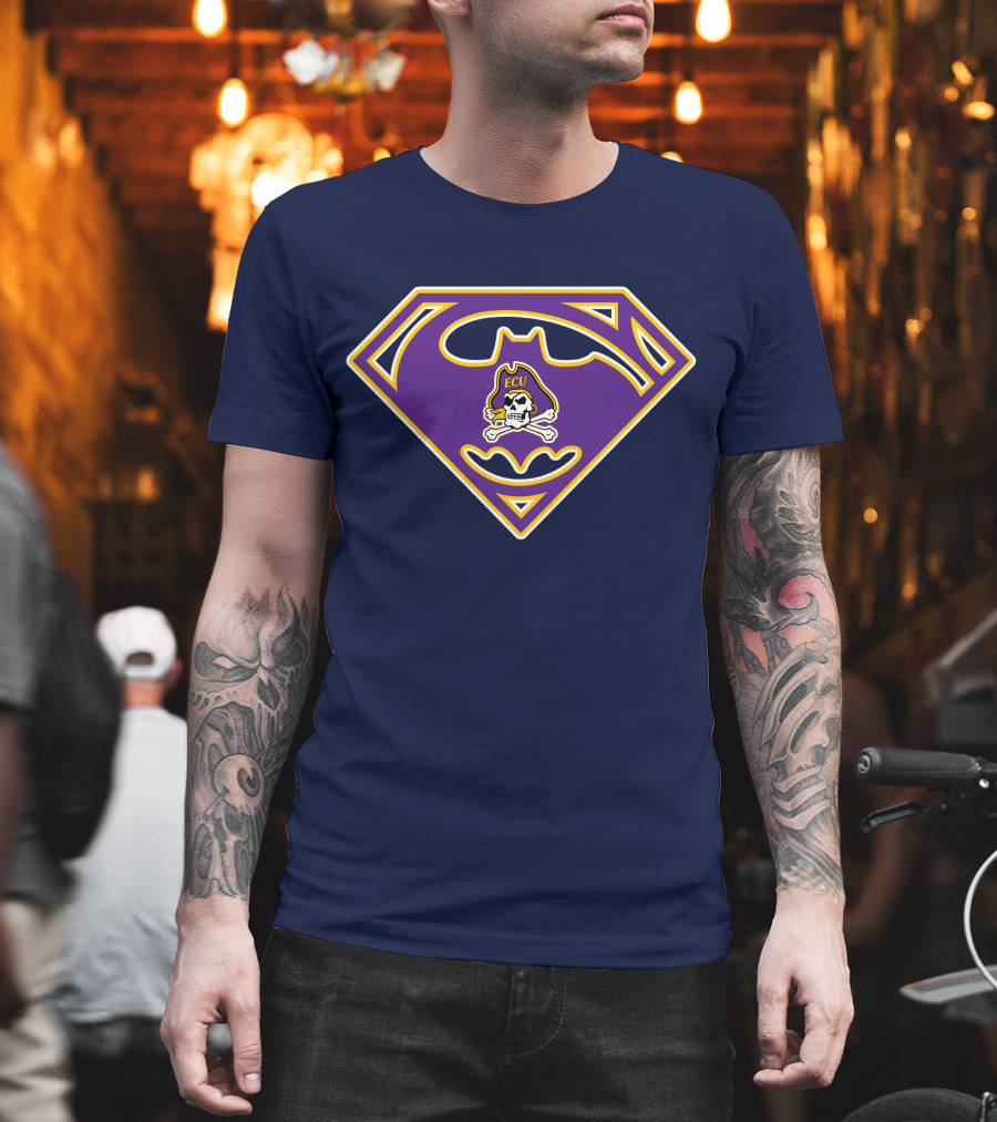 Ecu Pirates Skull Bat Symbol 78 East Carolina Football Super T-Shirt