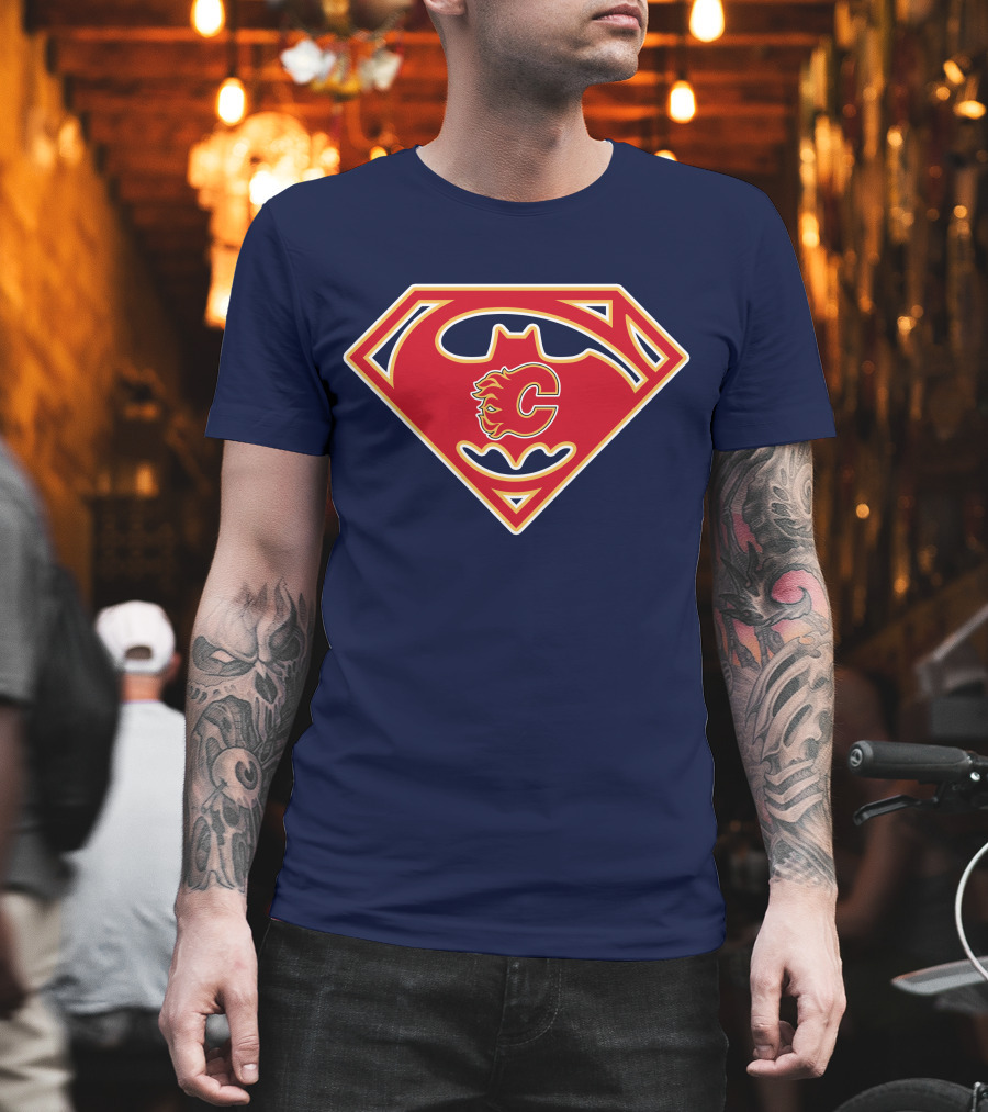 Calgary Flames Superhero Icon 155 T-Shirt