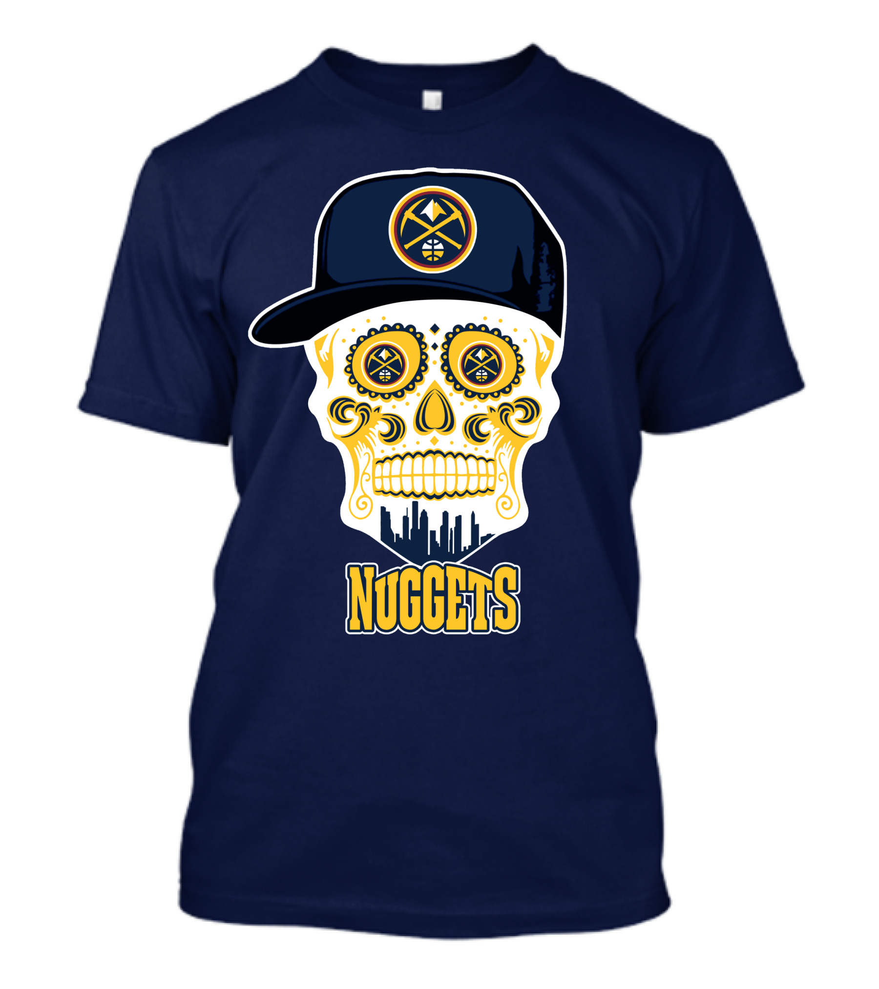 Denver Nuggets Skull With Cap T-Shirt