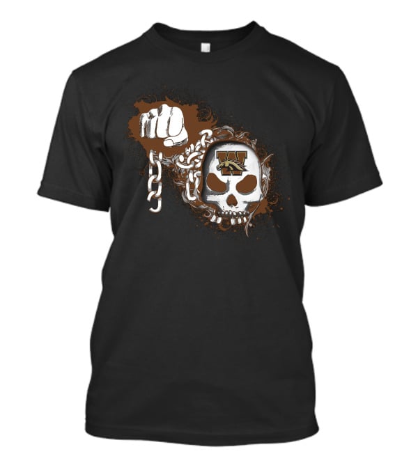 Western Michigan Broncos Skull And Chains Fist T-Shirt