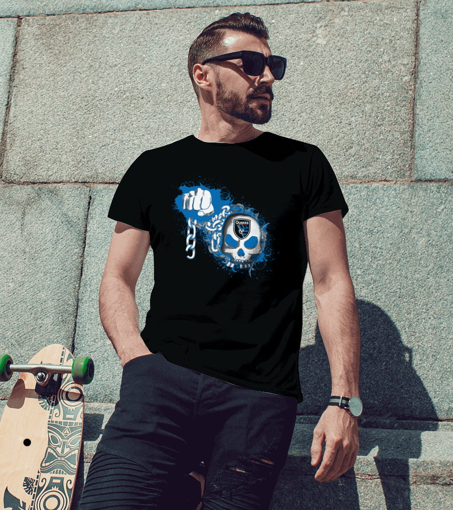Quakes Skull And Chain With San Jose Earthquakes T-Shirt