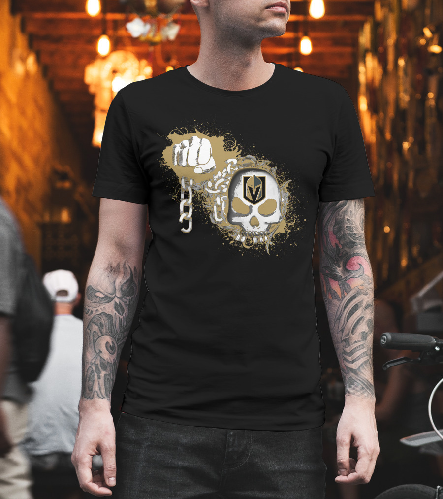 Vegas Golden Knights Skull And Fist With Chains T-Shirt