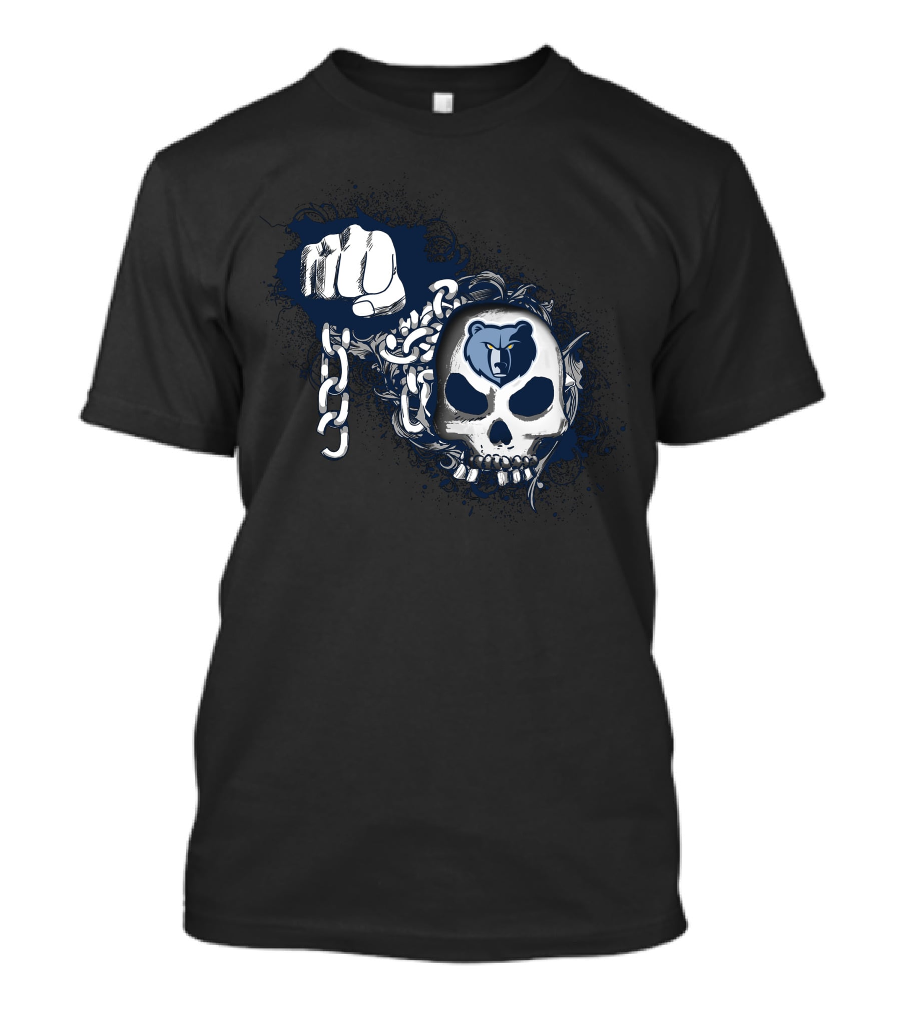Memphis Grizzlies Skull And Chains Fist T-Shirt