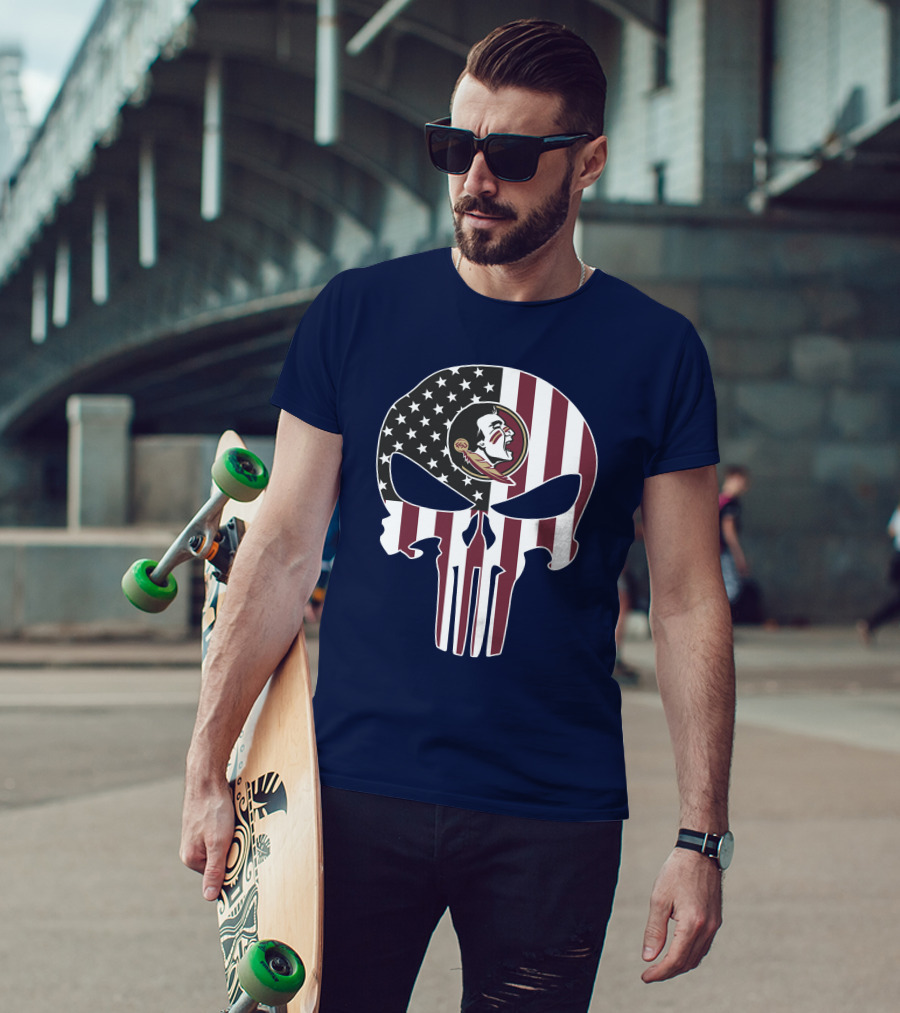 Florida State Seminoles American Flag The Punisher T-Shirt