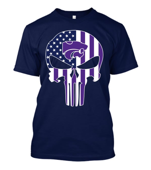Kansas State Wildcats American Flag Punisher T-Shirt