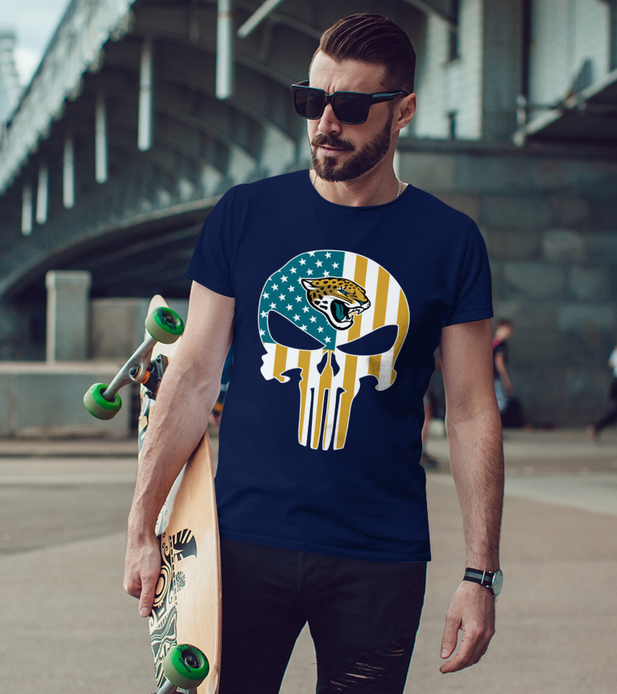 Jacksonville Jaguars The Punisher American Flag Logo 18 T-Shirt