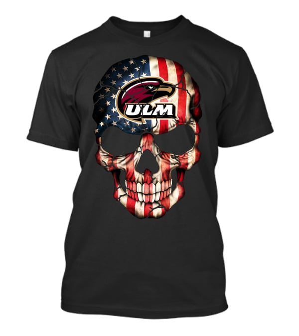 American Flag Skull Ulm Warhawks T-Shirt