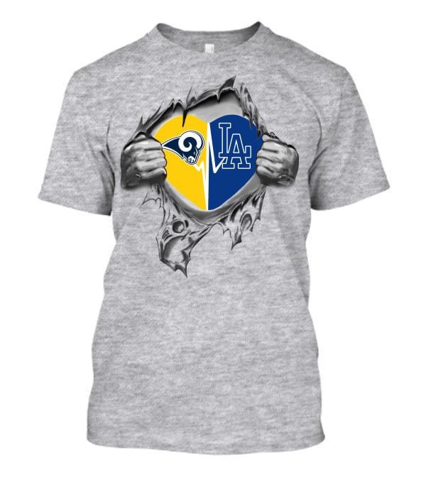 Dodgers Rams Heart Torn Open T-Shirt