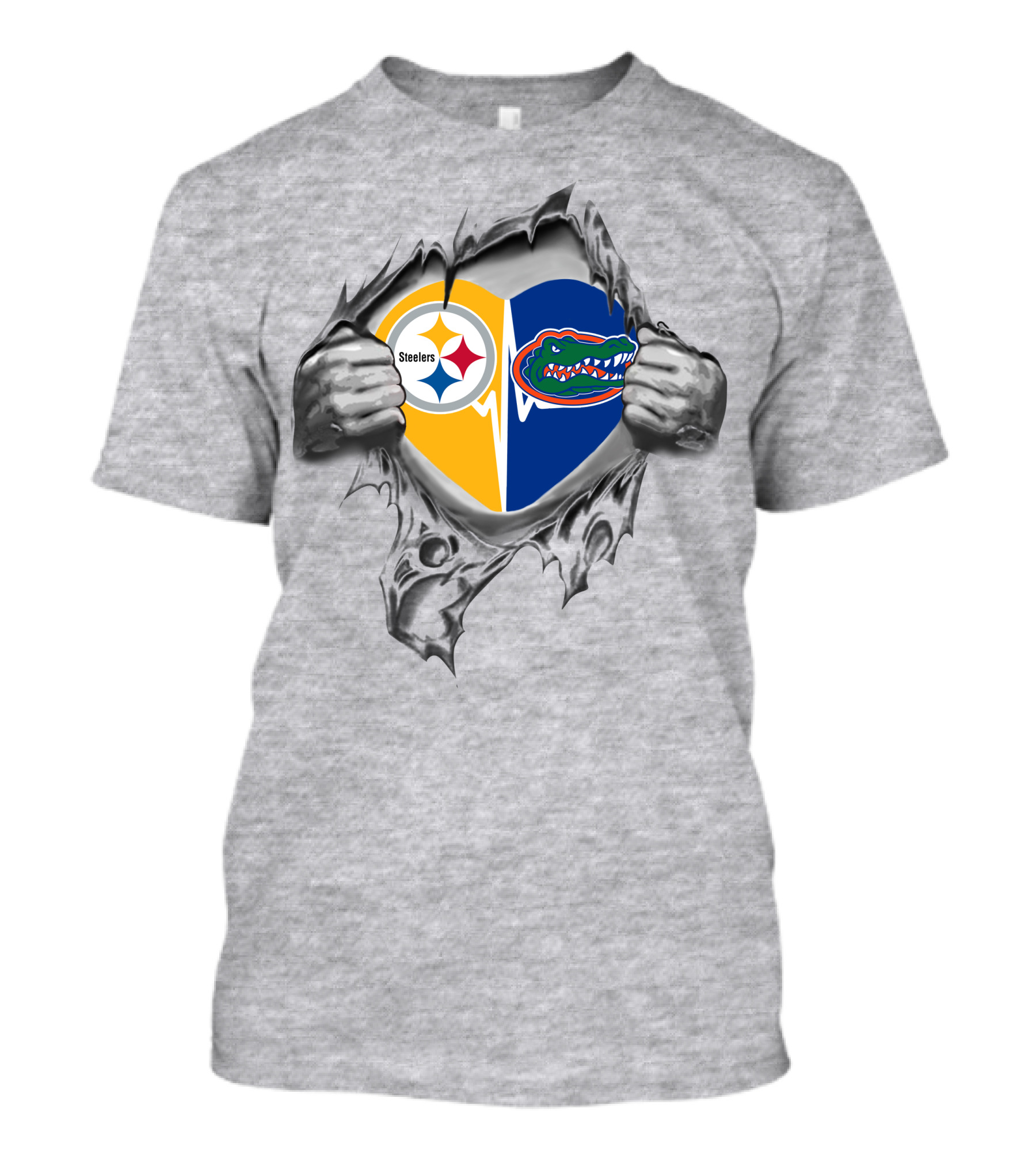 Steelers Florida Gators Heart Inside Rip T-Shirt