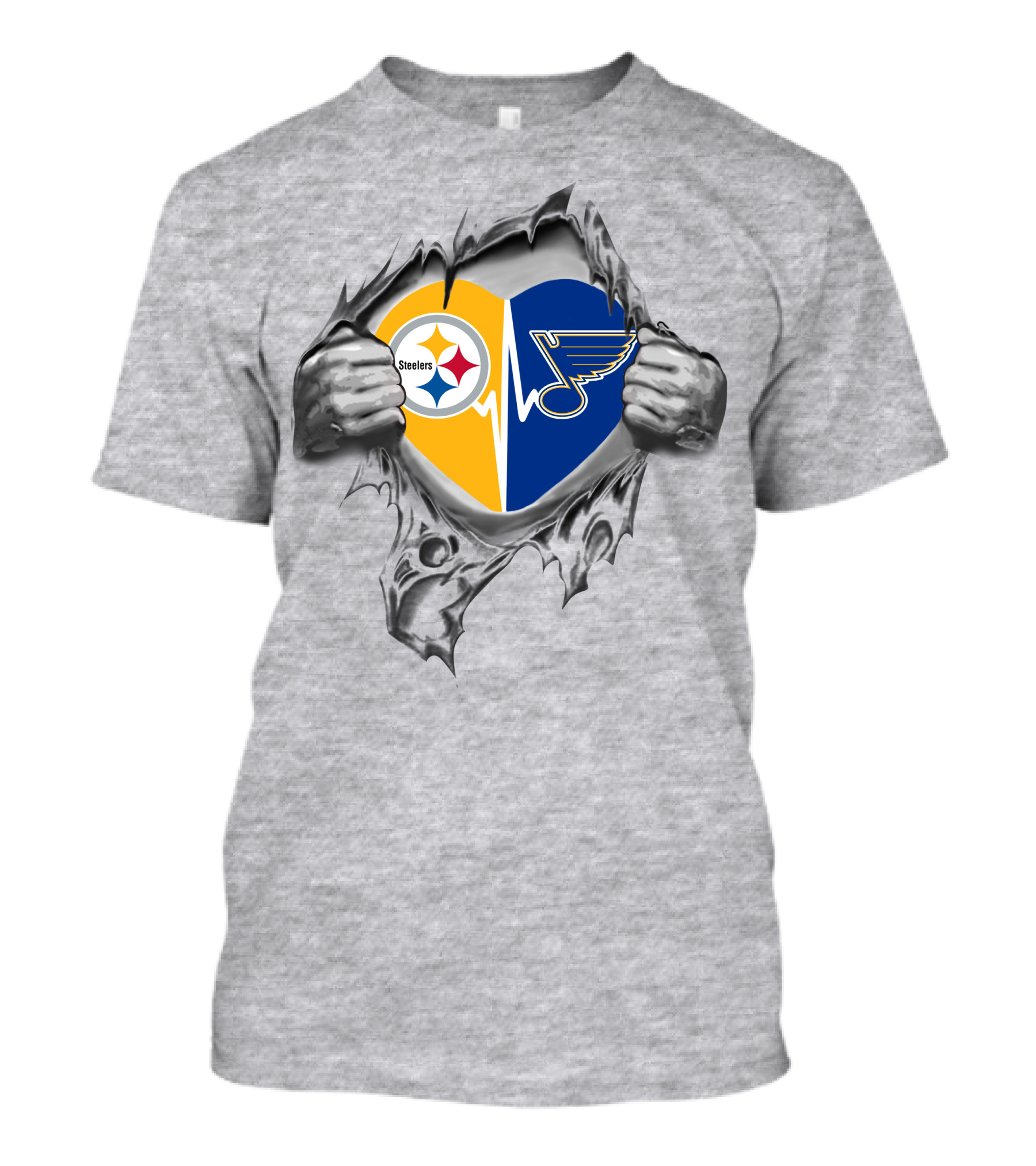 Steelers St Louis Blues Heart T-Shirt