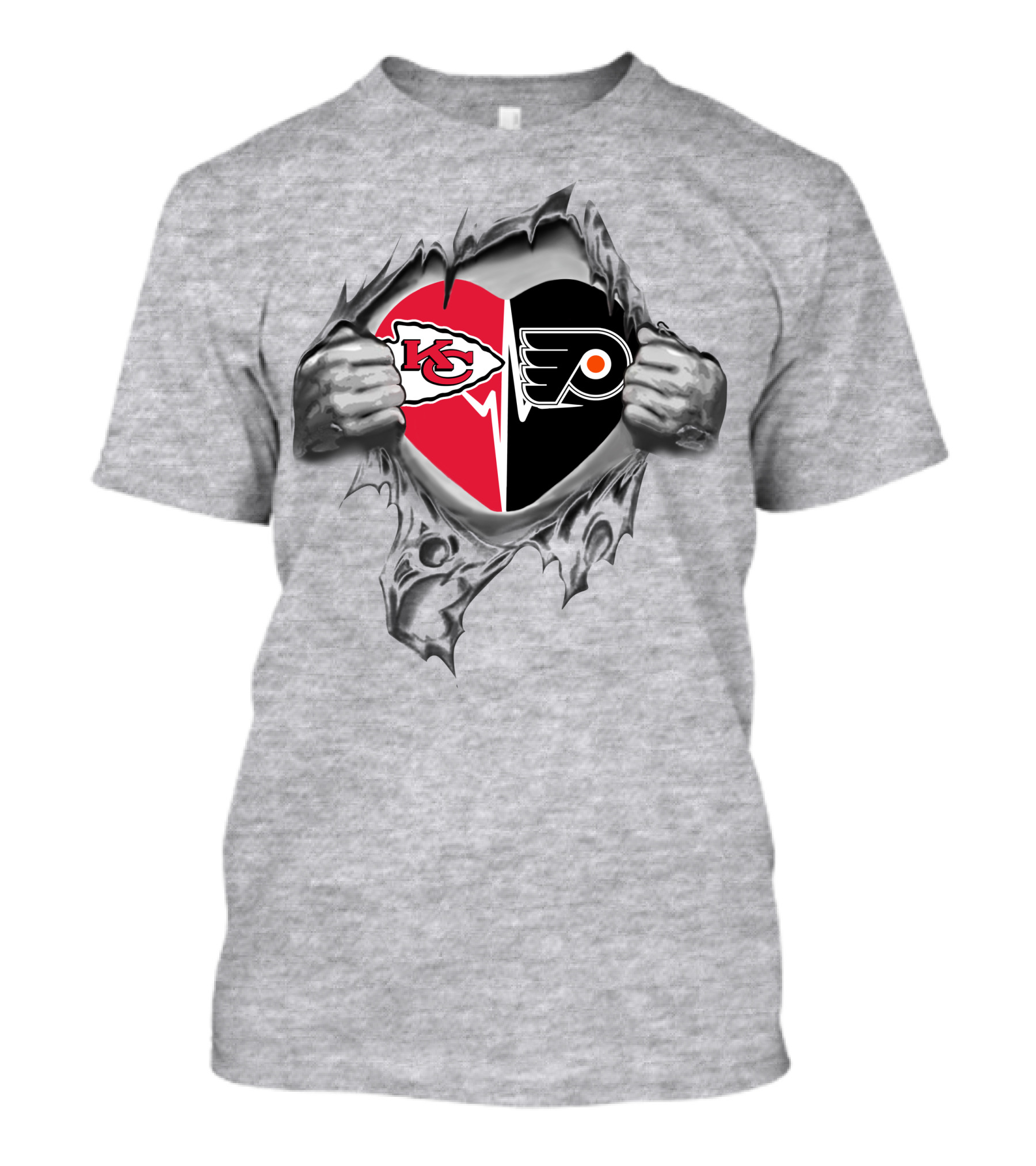 Chiefs Philadelphia Flyers Heart Design Chiefs Philadelphia Flyers It's In My Heart T-Shirt