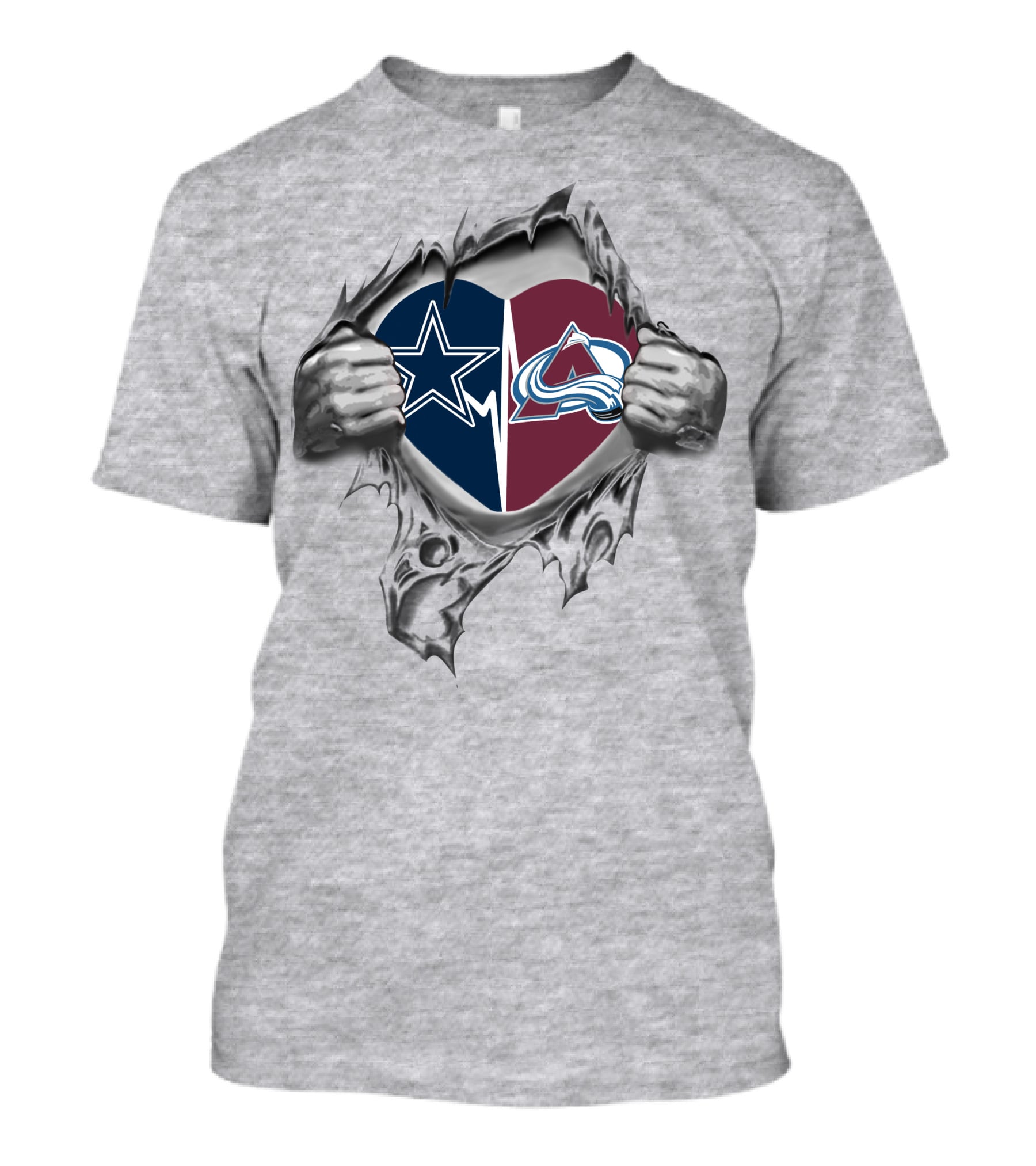 Cowboys Colorado Avalanche Heart T-Shirt