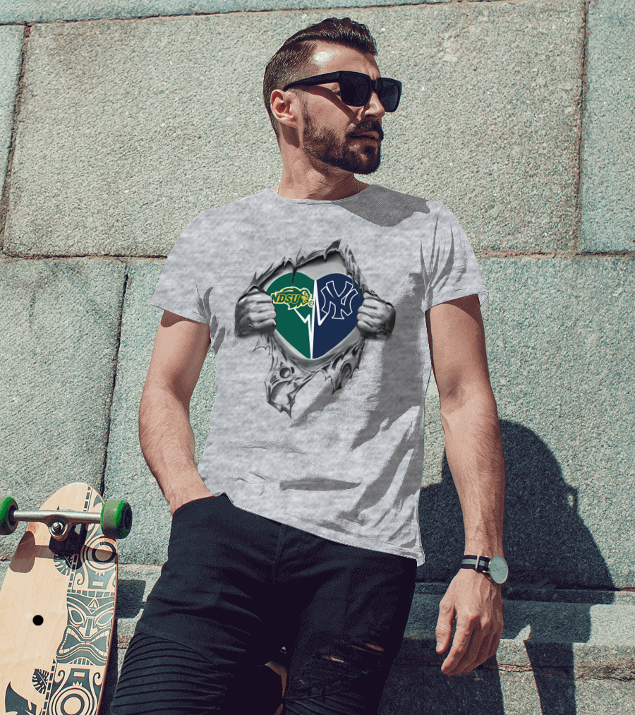 Ndsu Bison Yankees Hearttear T-Shirt