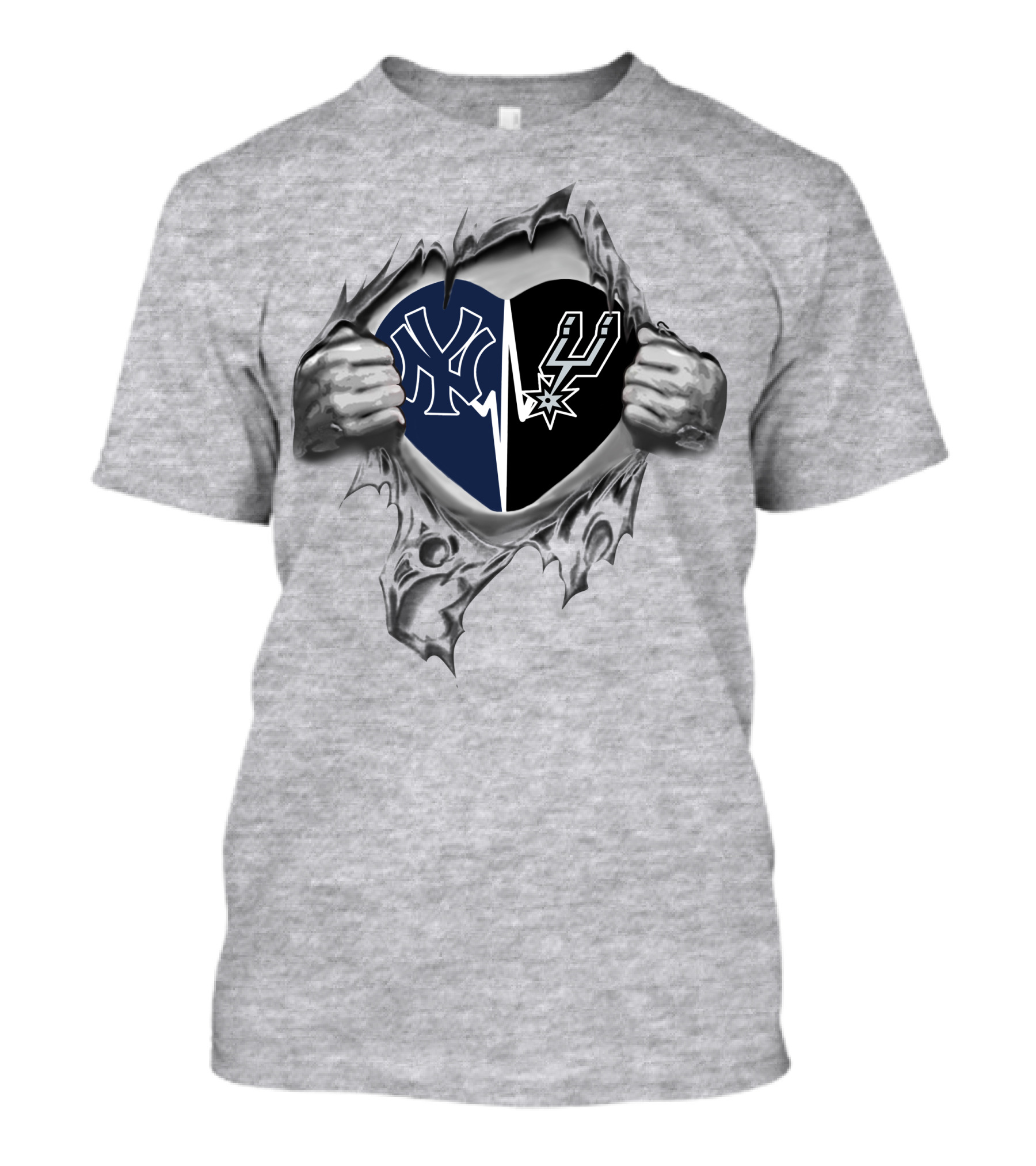 Yankees San Antonio Spurs Heart Connection T-Shirt