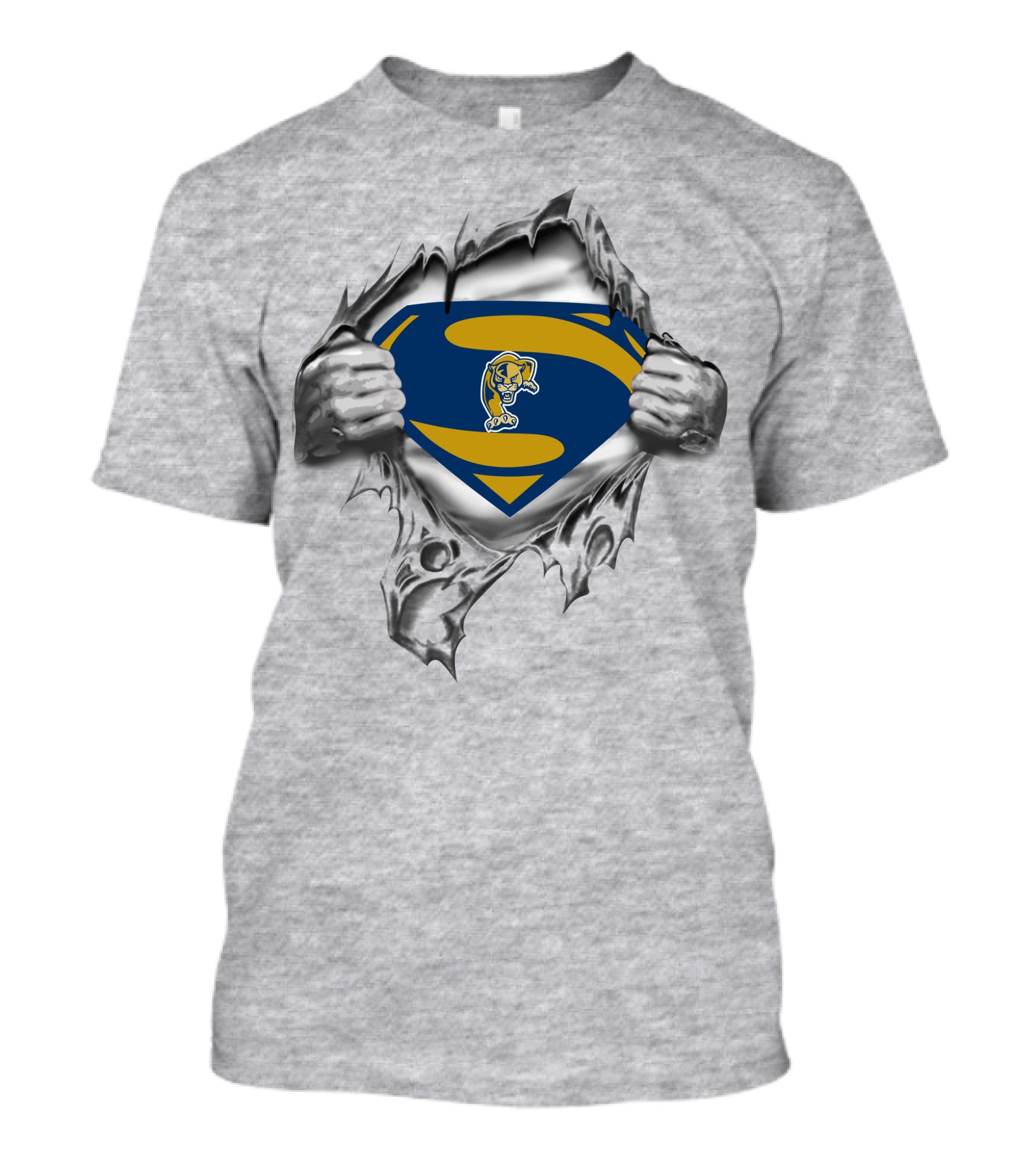 Florida Intl Golden Panthers Superman Symbol Logo Fusion T-Shirt