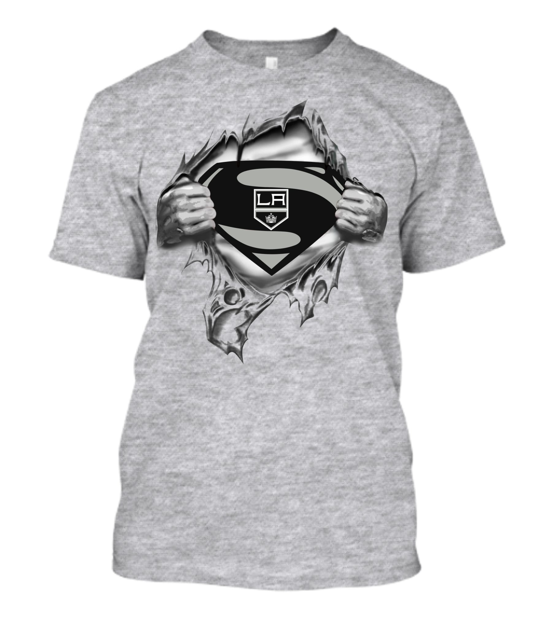 Los Angeles Kings La Superman Logo Pulled Open T-Shirt