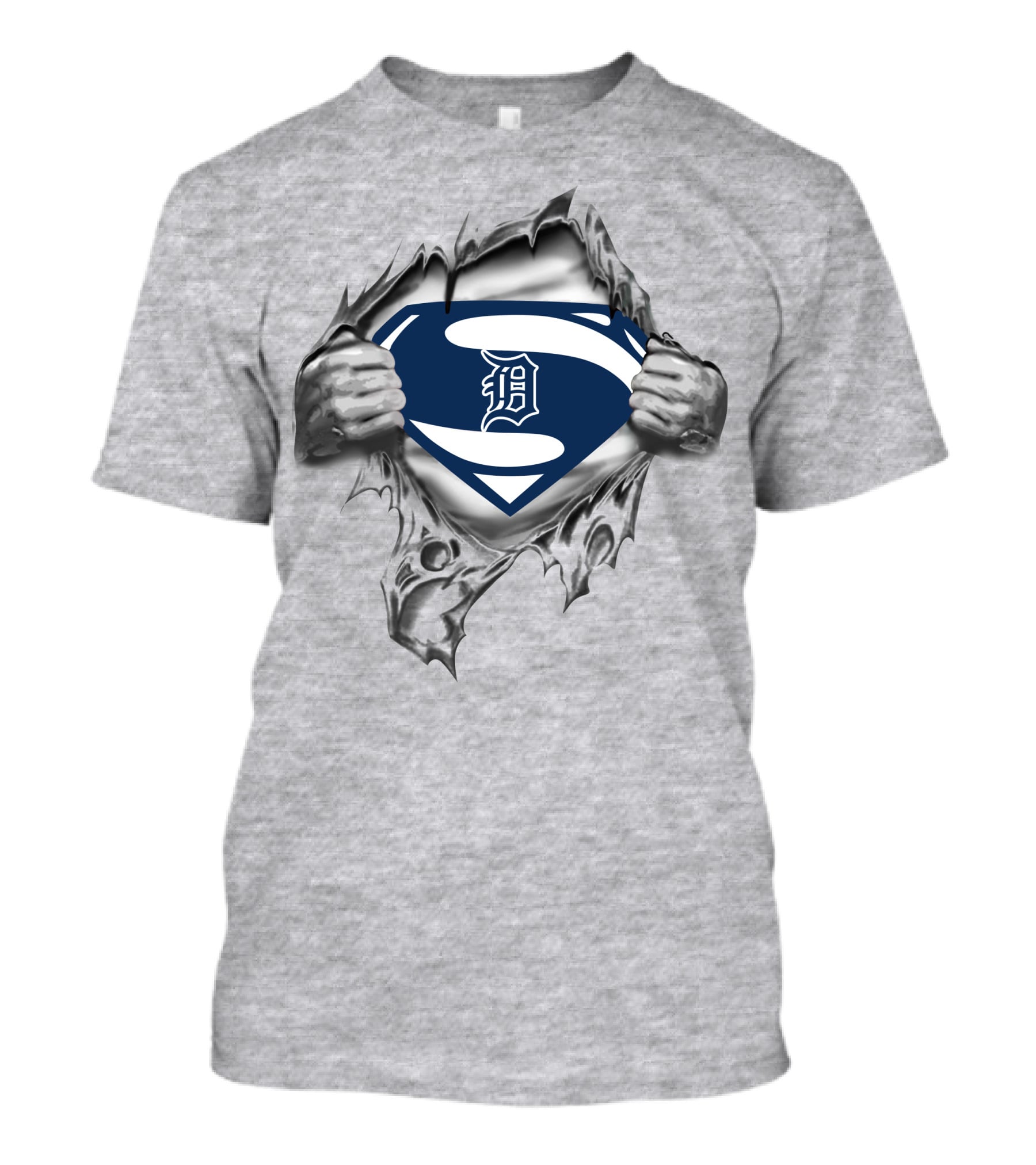 Detroit Tigers Superman Logo Rip T-Shirt