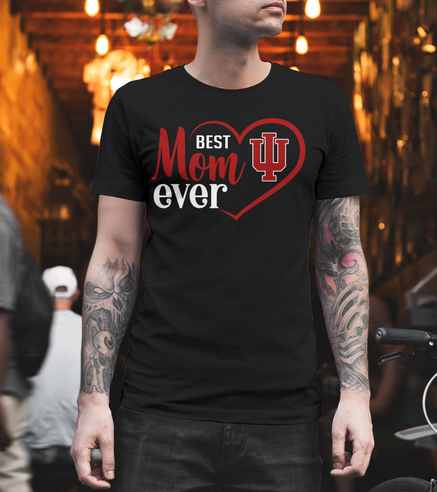 Indiana Hoosiers Iu Best Mom Ever Heart T-Shirt