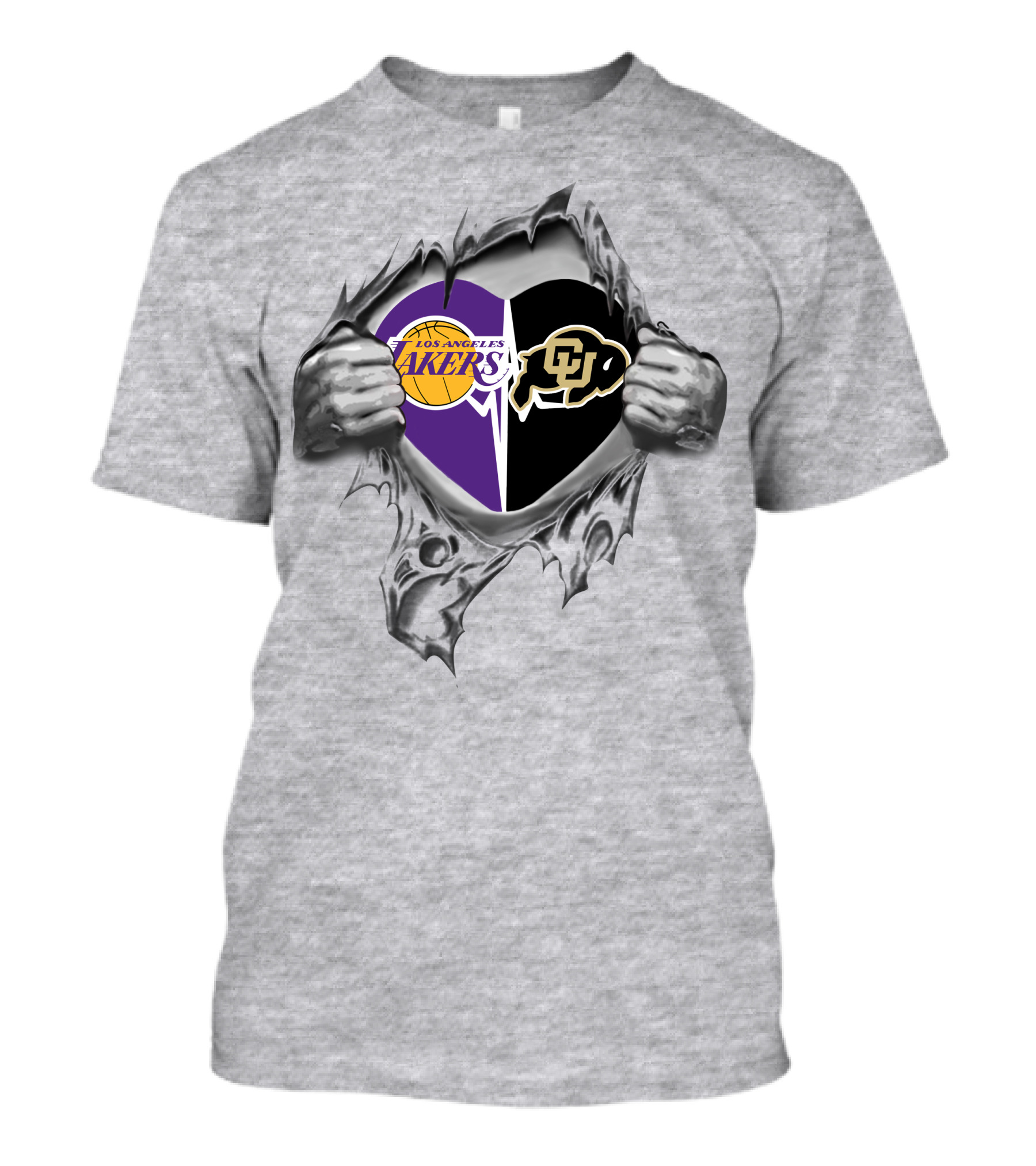 Los Angeles Lakers Colorado Buffaloes Heart T-Shirt