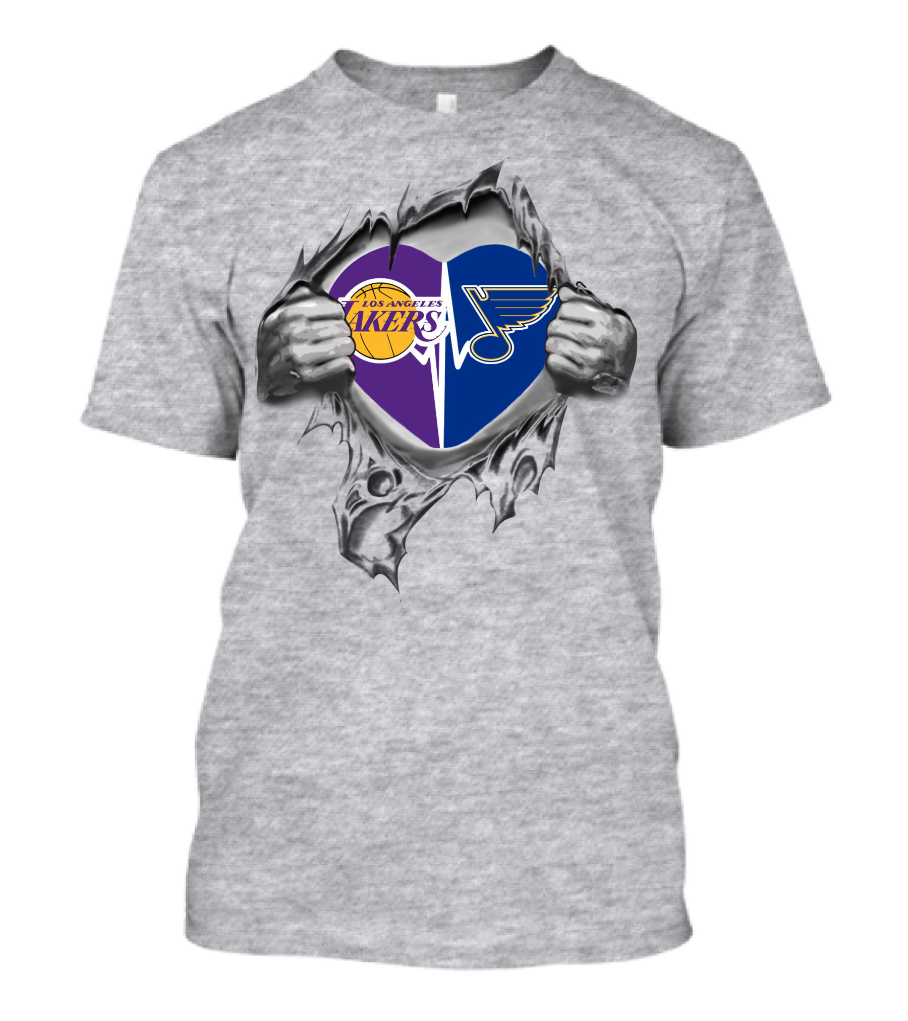 Los Angeles Lakers St. Louis Blues Heartful Connection T-Shirt