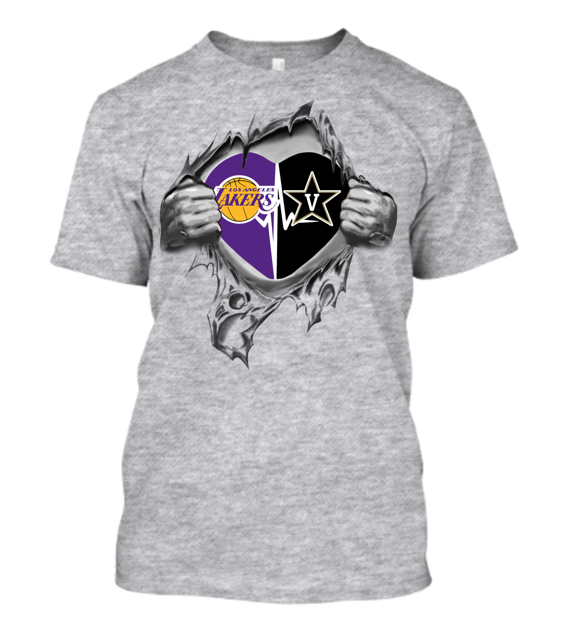 Los Angeles Lakers Vanderbilt Commodores Heart T-Shirt