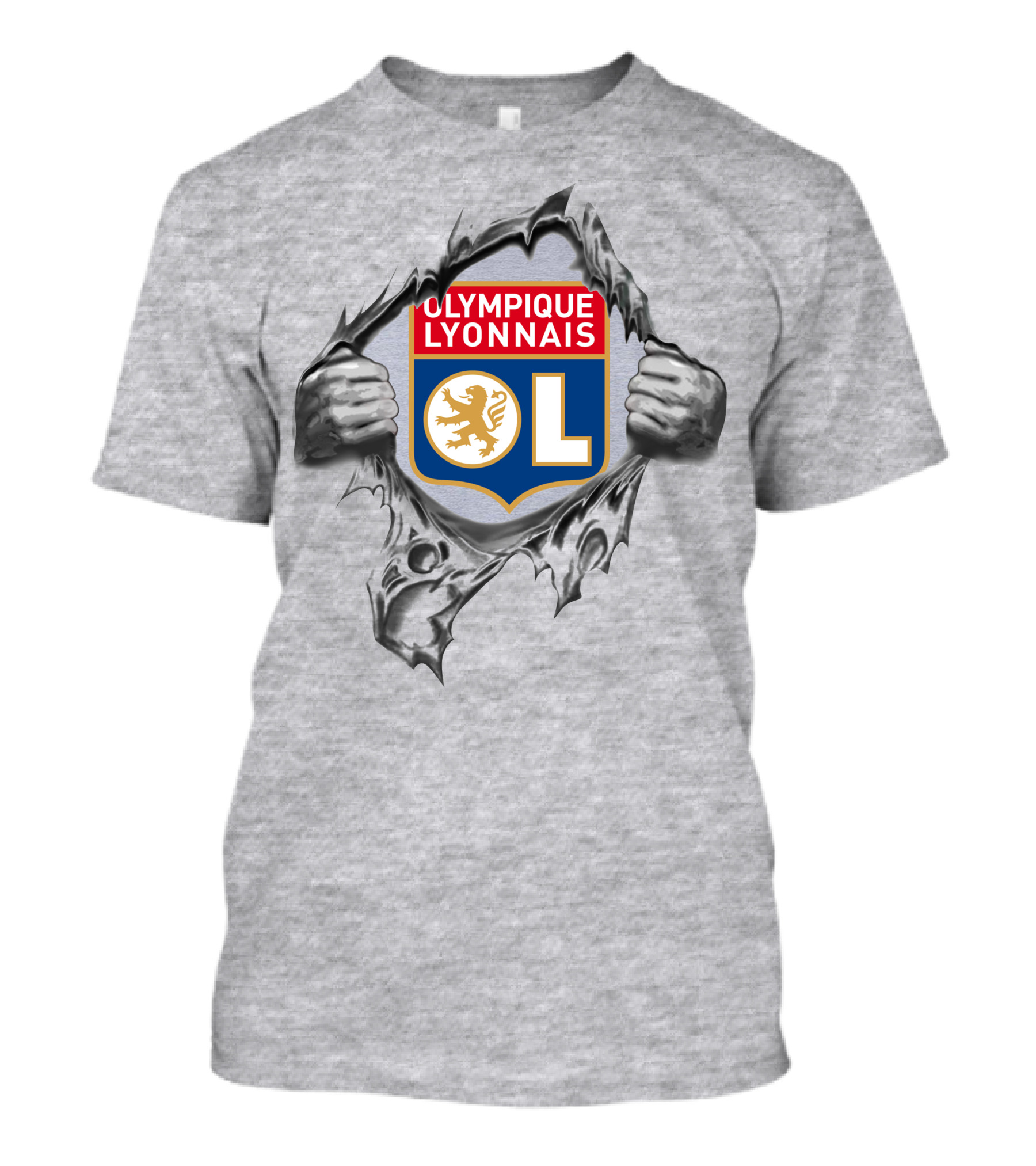 Olympique Lyonnais Lyon Super Fan 281 Red Blue Lion T-Shirt