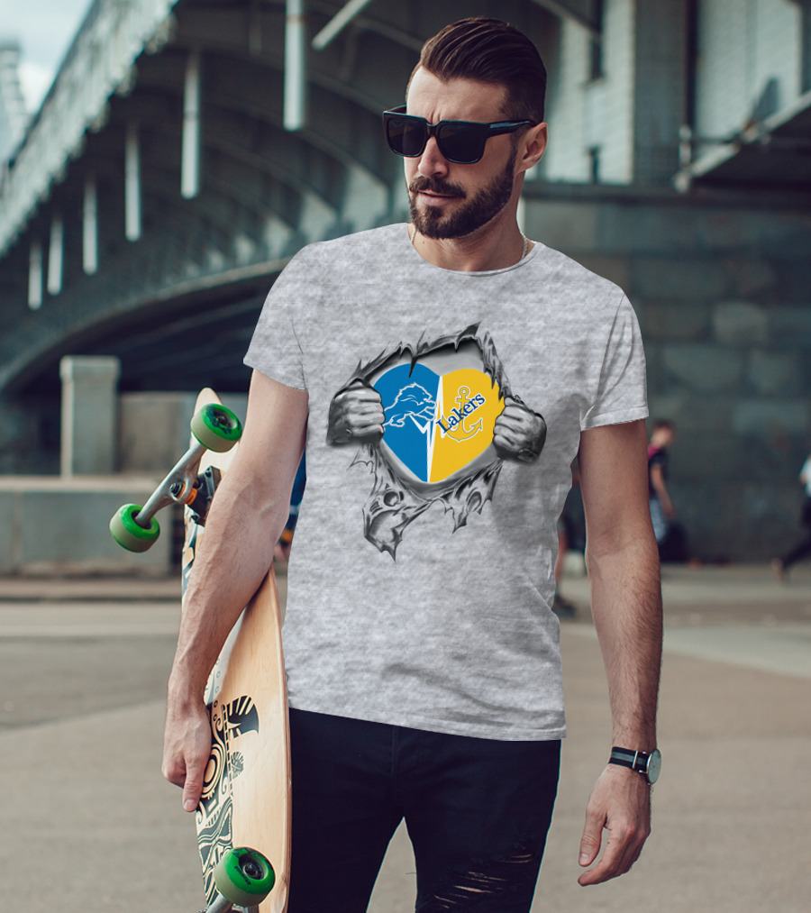 Lake Superior State Lakers Heart With Lions 154 T-Shirt