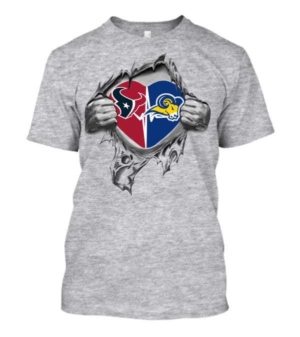 Texans Texas Wesleyan Rams Heart Emblem - Texans It's In My Heart T-Shirt