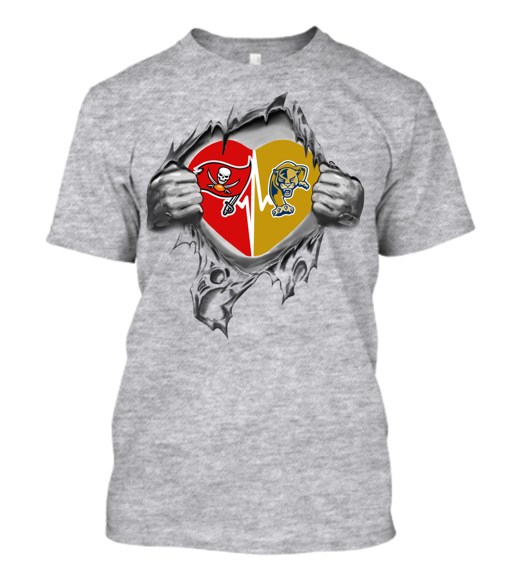 Buccaneers Florida Intl Golden Panthers Heartbeat T-Shirt