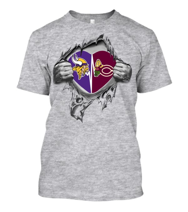 Vikings Moorhead Cobbers Logo Heart T-Shirt