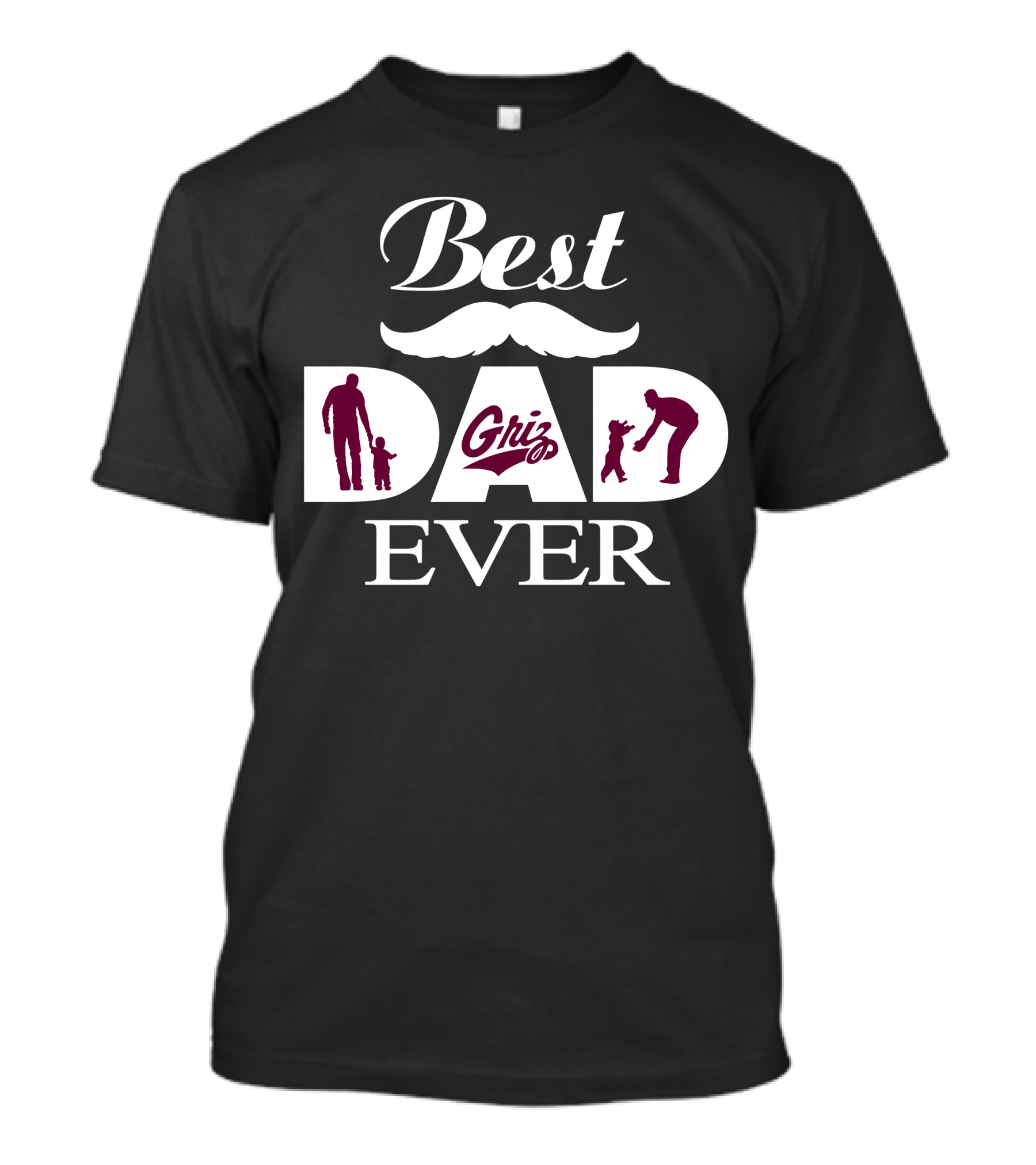Best Dad Ever Griz Montana 61 Grizzlies T-Shirt