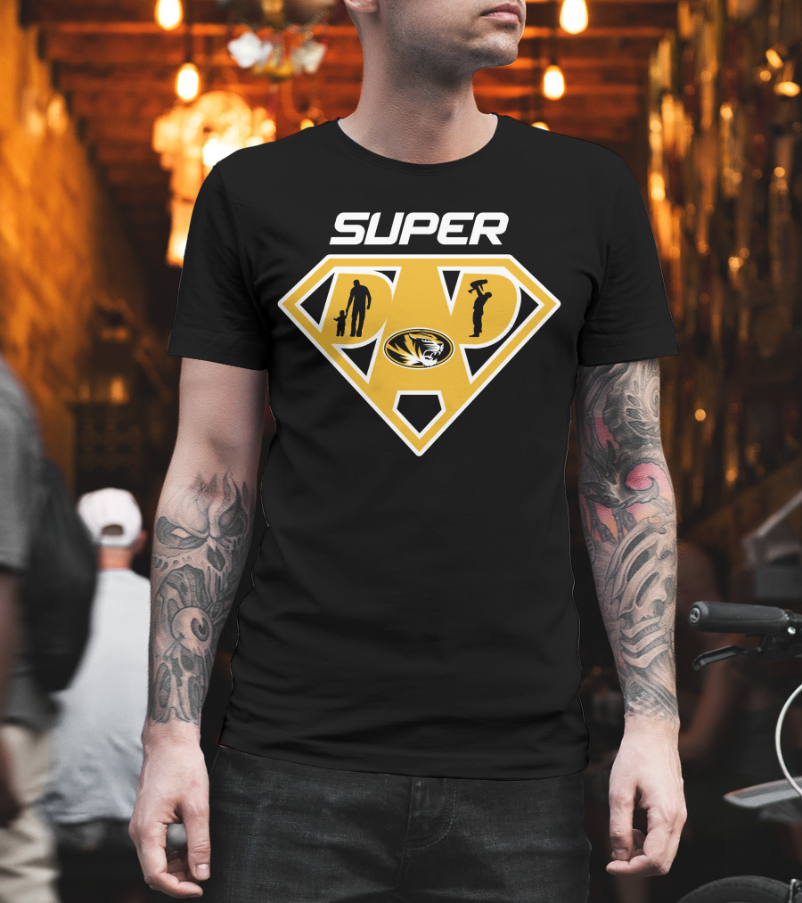 Super Dad Missouri Tigers Logo Hero T-Shirt