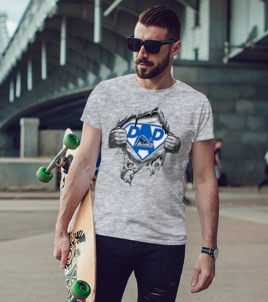 Buffalo Bulls Super Dad 4 With Heroic Shield T-Shirt