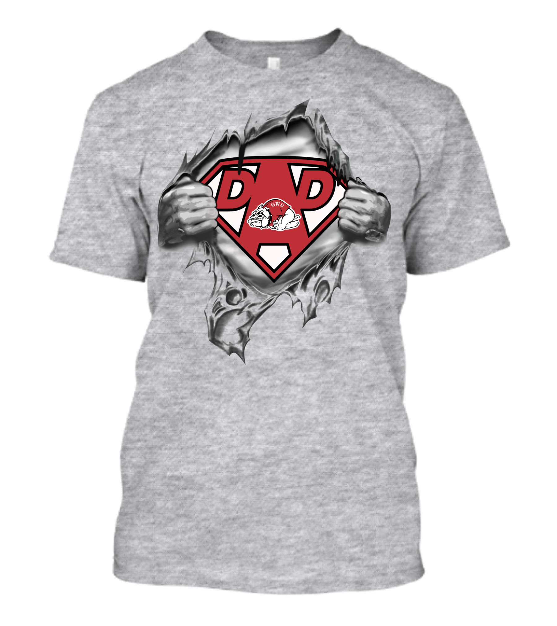 Gardner-Webb Bulldogs Super Dad Logo Torn T-Shirt