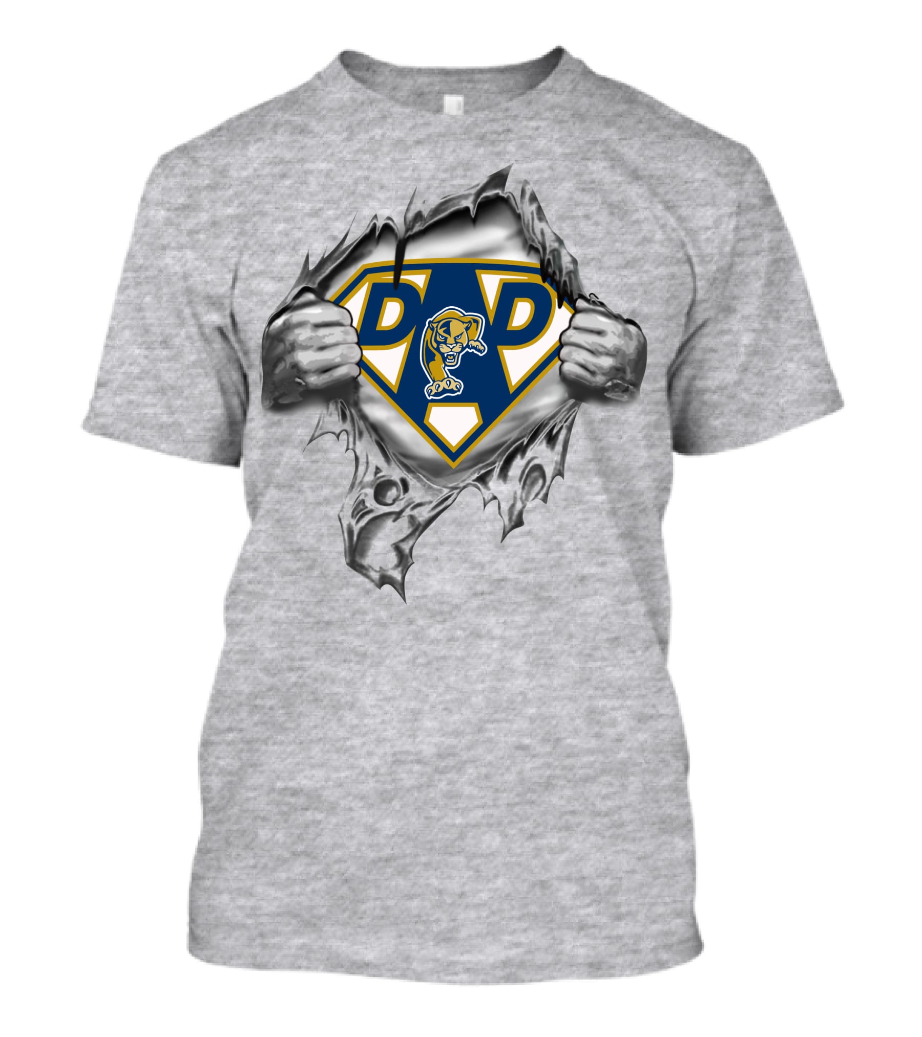 Florida Intl Golden Panthers Super Dad Dp Logo Superhero T-Shirt
