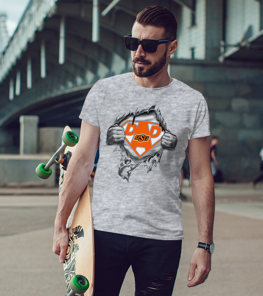 Oklahoma State Cowboys Super Dad Osu Logo Superman Symbol T-Shirt