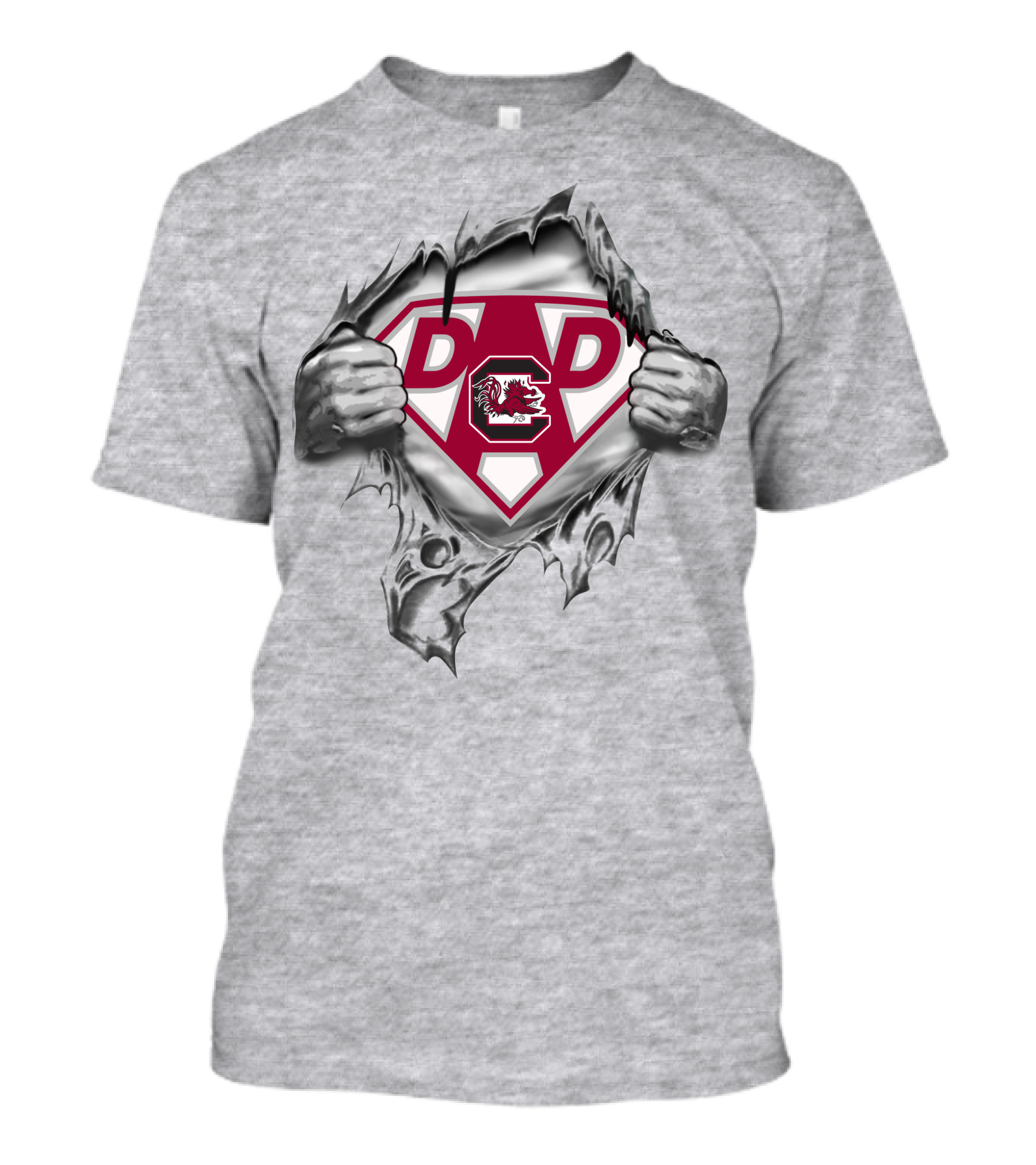 Super Dad South Carolina Gamecocks Emblem Tearing T-Shirt